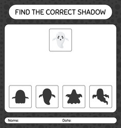 find the correct shadows game with ghost vector image