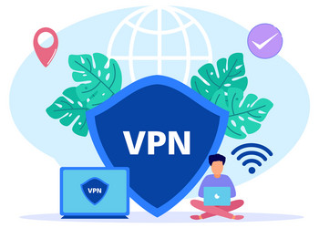 Graphic cartoon character vpn Royalty Free Vector Image