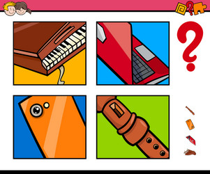 guess objects cartoon game for children vector