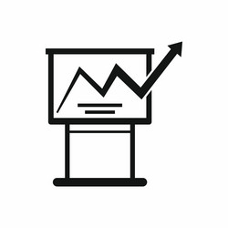 presentation screen with graph icon simple style vector image