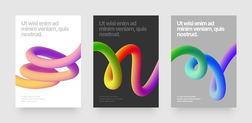 template with colorful gradient squiggles shapes vector image