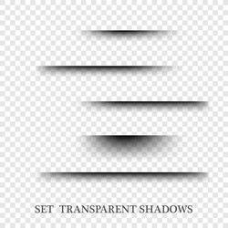 transparent realistic paper shadow effect set web vector image