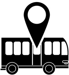 bus and gps map pointer icon vector image