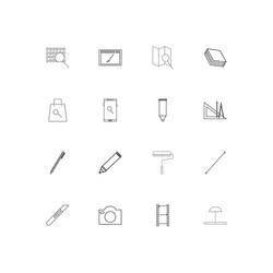 creative process and design simple linear icons vector image