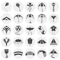 kite icons set on background for graphic and web vector image
