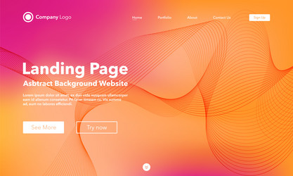 landing page abstract wave background website vector image