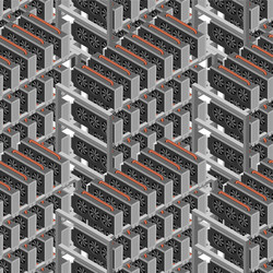 mining farm seamless pattern rig gpu vector image