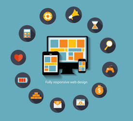 modern flat icon set for web and mobile vector image