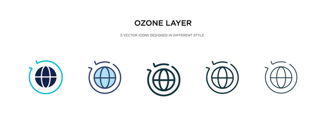 ozone layer icon in different style two colored vector image