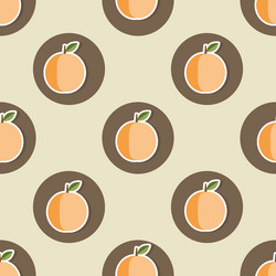 Peach pattern seamless texture with ripe peaches vector