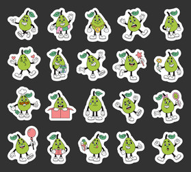 pear character set showing different emotions vector image