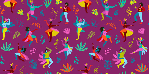 seamless pattern with abstract men vector image
