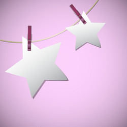 star shape note papers hang on string vector image