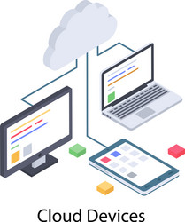 Cloud Computing Devices Isometric vector image