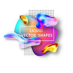 Fluid shape layout isolated template set vector