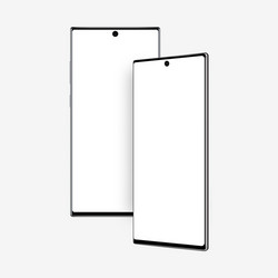 frameless smartphones with front and side view vector