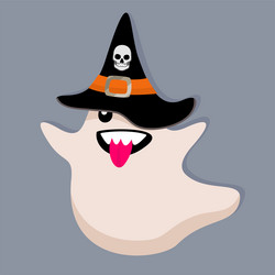 Cute creepy halloween with cute ghost Royalty Free Vector