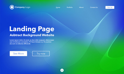 landing page abstract wave background website vector image