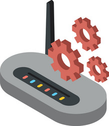 router wifi device with gears settings vector