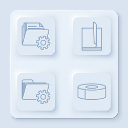 set line folder settings with gears file document vector image