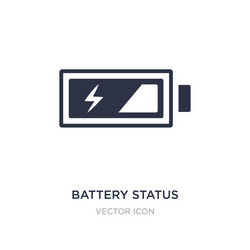 Battery status icon on white background simple vector