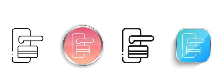 card key icon thin linear regular and button vector image