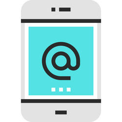 email message flat line web icon concept vector image