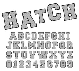 hatch alphabet font template letters and numbers vector image