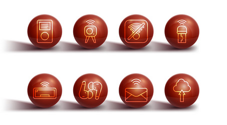 set line music player computer keyboard usb vector image
