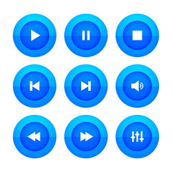 Set of music player button icon design vector