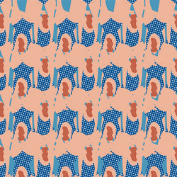 Swimmers in the pool seamless pattern Royalty Free Vector