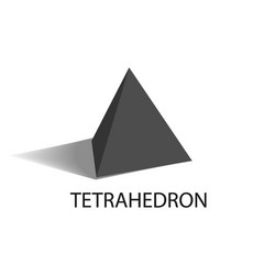 Tetrahedron geometric figure with sharp angles vector