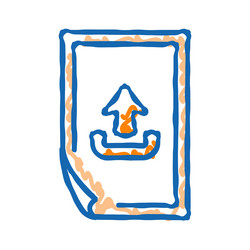 upload paper document icon doodle vector image