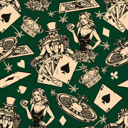 casino vintage seamless pattern vector