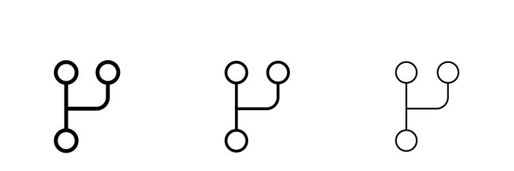 code branch icons in three different stroke lines vector image