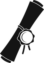 old rolled paper with a red wax seal icon simple vector image