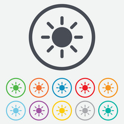 sun sign icon solarium symbol heat button vector