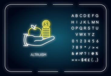 Altruism neon light icon outer glowing effect vector