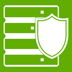 database with shield icon green vector image