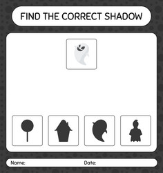 find the correct shadows game with ghost vector image