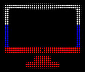 halftone russian computer display icon vector image