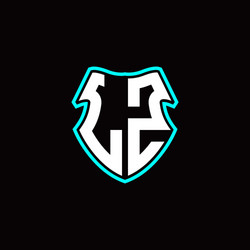 l z initial logo design with a shield shape vector image
