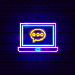 Notebook chat neon sign vector