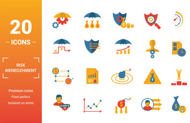 Risk management icon set include creative vector