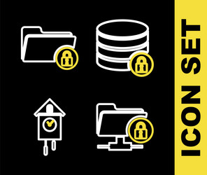 set line server security with lock ftp folder vector image