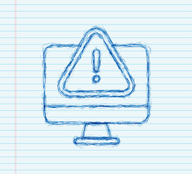 alert message monitor notification sketch icon vector image