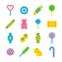 candy icon set flat collection Vector Image