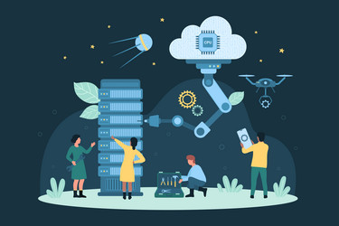 cloud server automation process smart system vector image