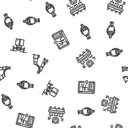 delivery autonomous robot seamless pattern vector image