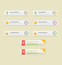 Download and upload buttons set vector